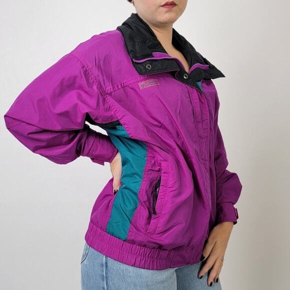 Vintage 90s Colorblock Columbia Nylon Ski Jacket - M - Picture 3 of 11